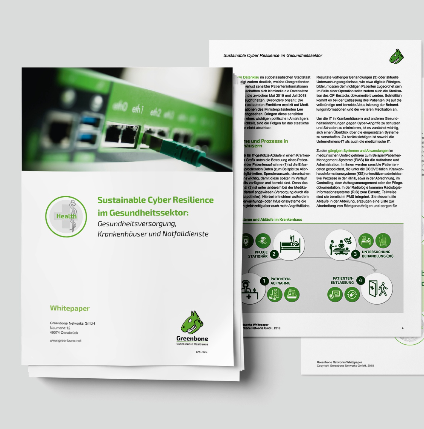 Greenbone Networks GmbH: Auftrag über Akima Media, Whitepaper--Entwicklung: 6 Themenbereiche – deutsch und englisch, Infografiken